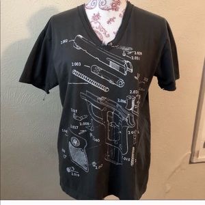 POLLUTION Distressed V-Neck Tee